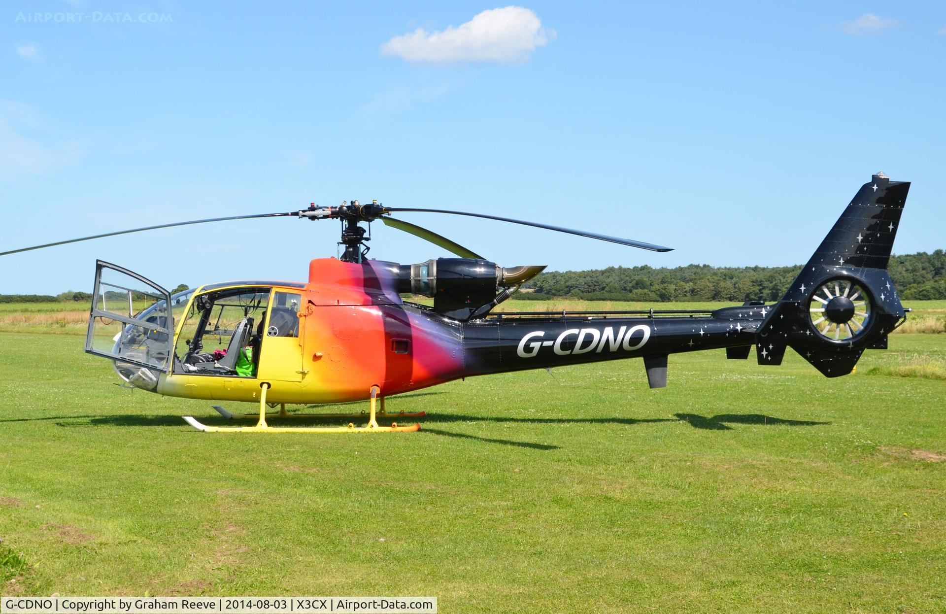 G-CDNO, 1975 Westland SA-341B Gazelle AH1 C/N 1385, Parked at Northrepps.