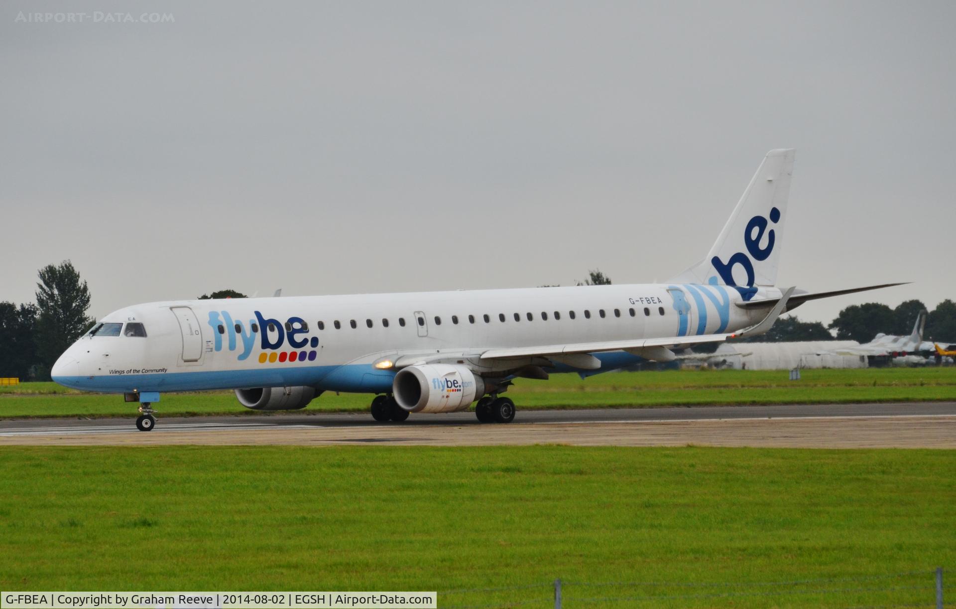 G-FBEA, 2006 Embraer 195LR (ERJ-190-200LR) C/N 19000029, About to depart on runway 