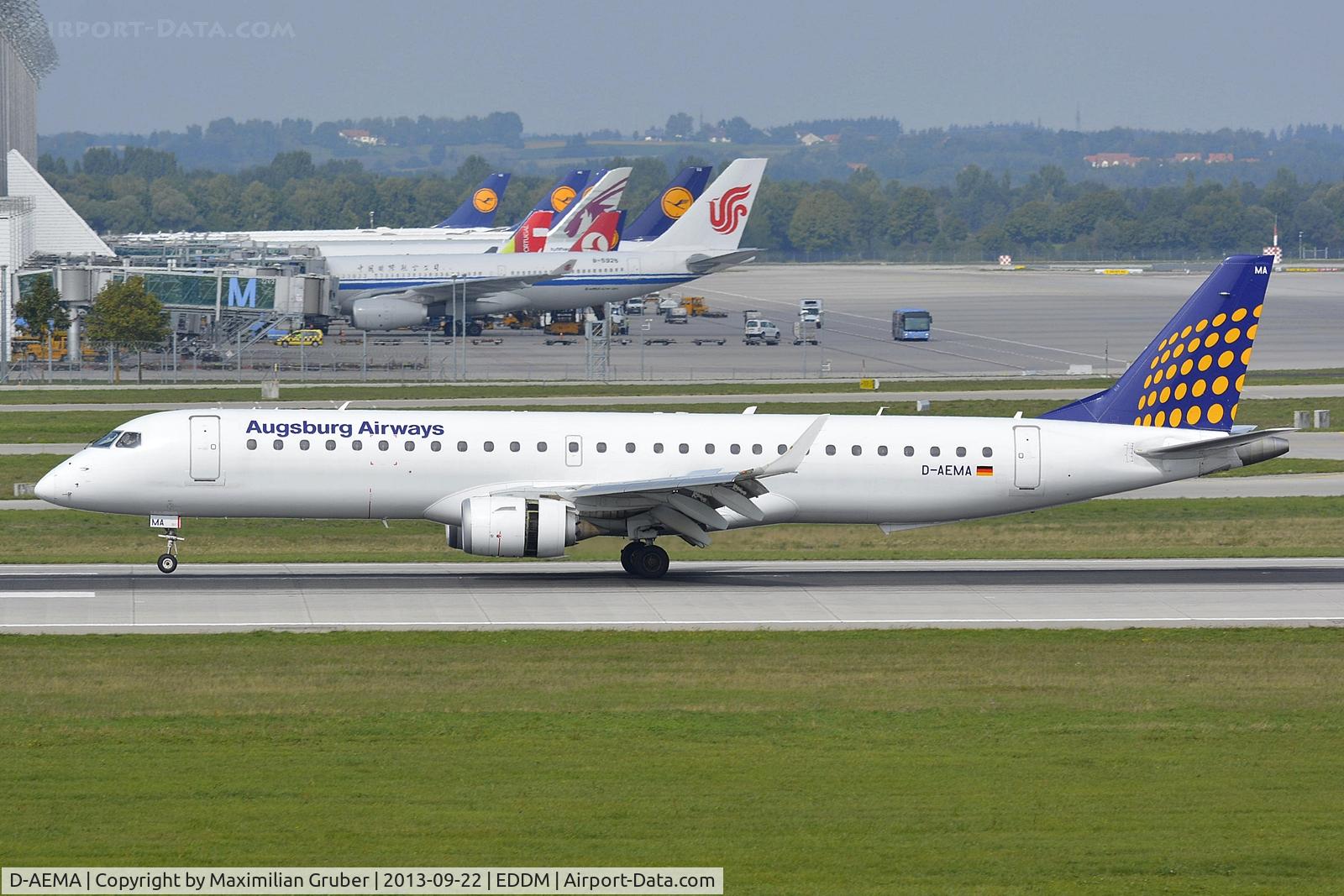 D-AEMA, 2009 Embraer 195LR (ERJ-190-200LR) C/N 19000290, Augsburg Airways