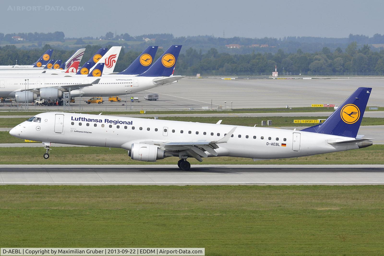 D-AEBL, 2012 Embraer 195LR (ERJ-190-200LR) C/N 19000507, Lufthansa Cityline
