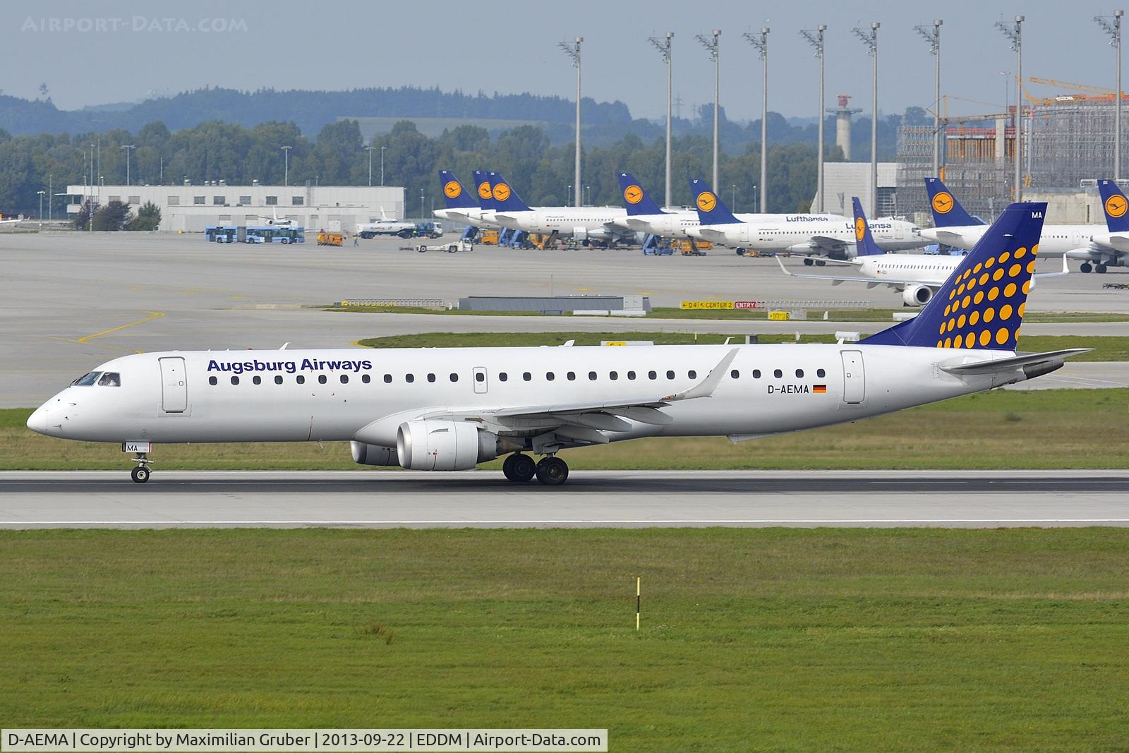 D-AEMA, 2009 Embraer 195LR (ERJ-190-200LR) C/N 19000290, Augsburg Airways