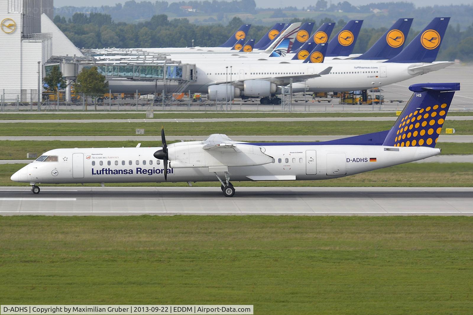 D-ADHS, 2001 De Havilland Canada DHC-8-402Q Dash 8 C/N 4044, Augsburg Airways