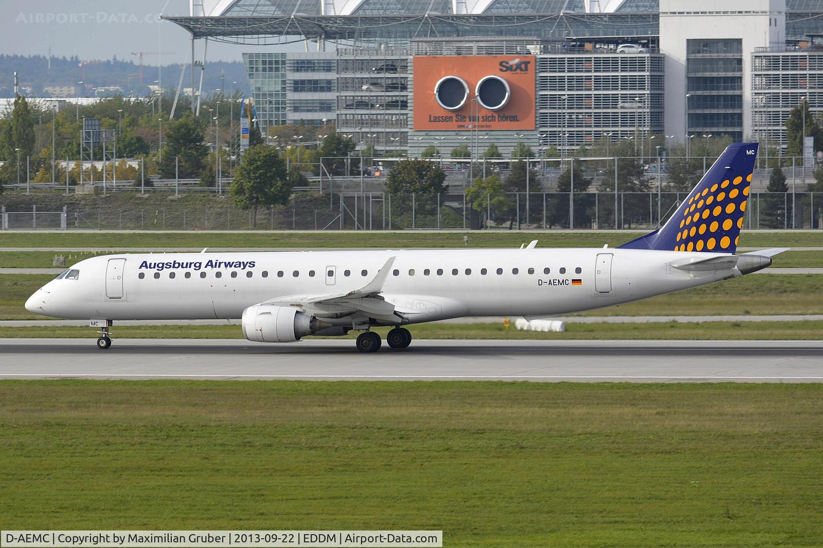 D-AEMC, 2009 Embraer 195LR (ERJ-190-200LR) C/N 19000300, Augsburg Airways