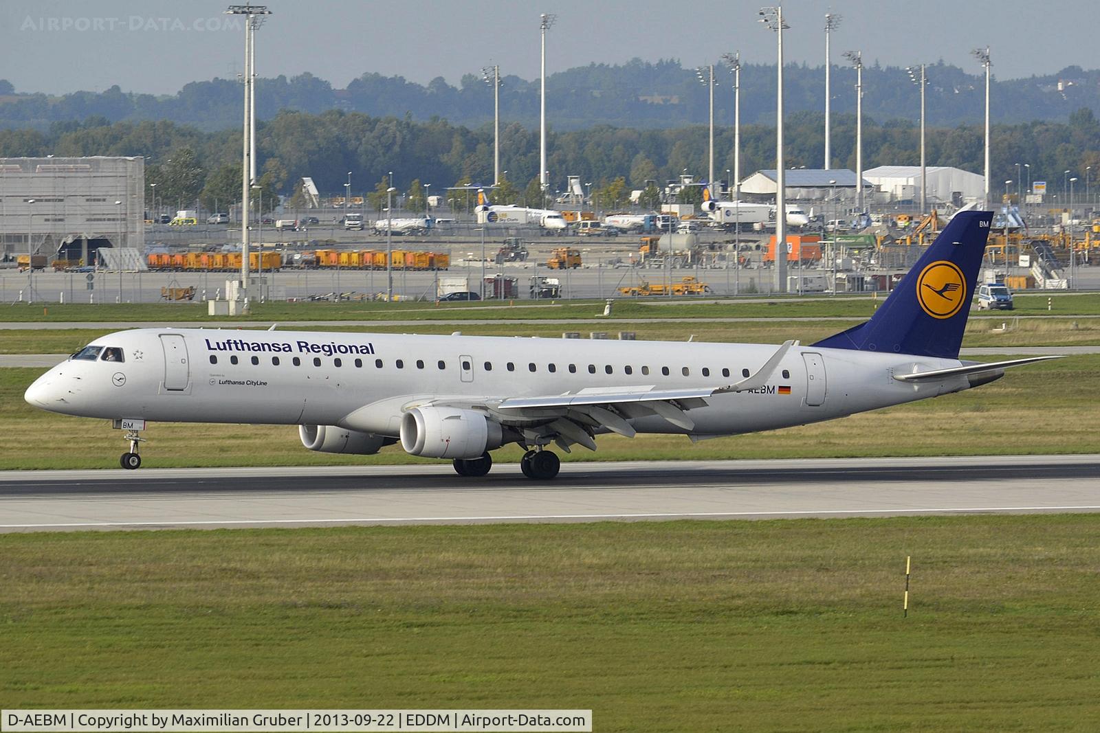 D-AEBM, 2012 Embraer 195LR (ERJ-190-200LR) C/N 19000523, Lufthansa Cityline