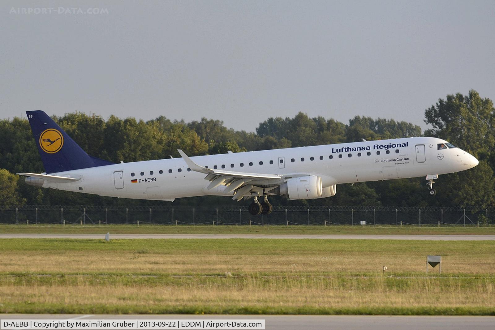D-AEBB, 2009 Embraer 195LR (ERJ-190-200LR) C/N 19000316, Lufthansa Cityline
