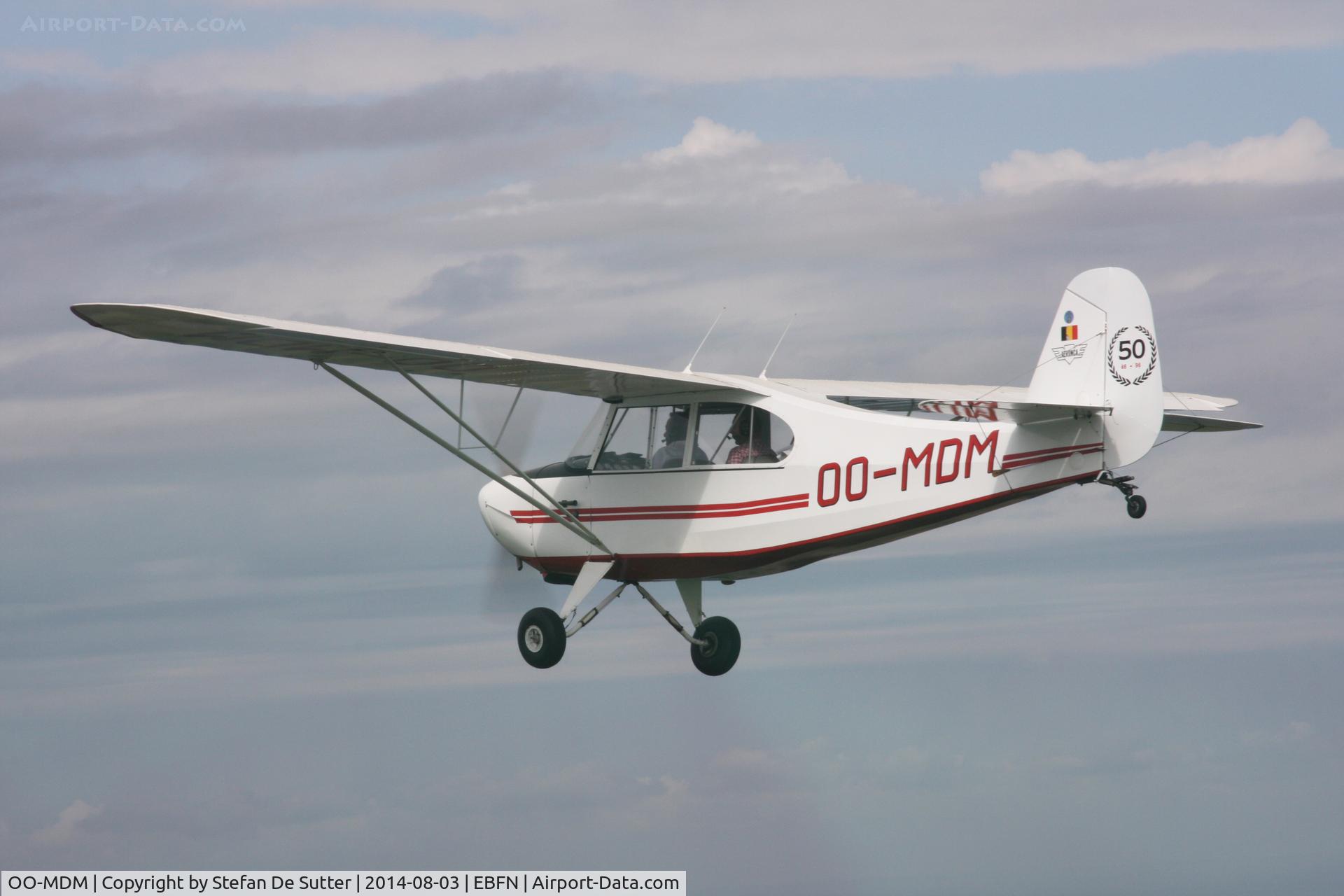 OO-MDM, 1946 Aeronca 7AC Champion C/N 7AC-3623, On its way to the Koksijde Fly-In. Picture taken from Piper Cub G-NETY.