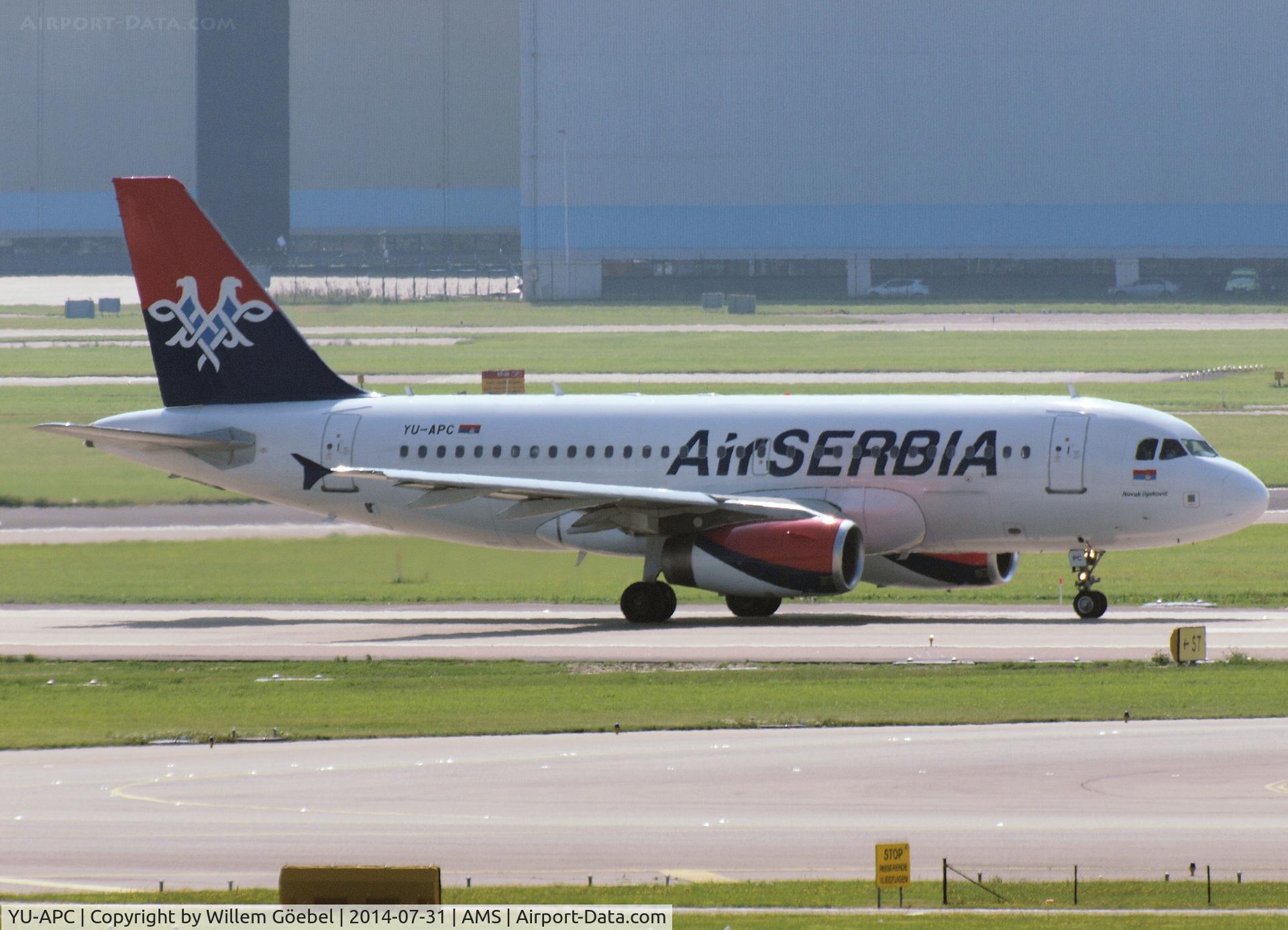 YU-APC, 2005 Airbus A319-132 C/N 2621, Taxi to the runway of Schiphol Airport