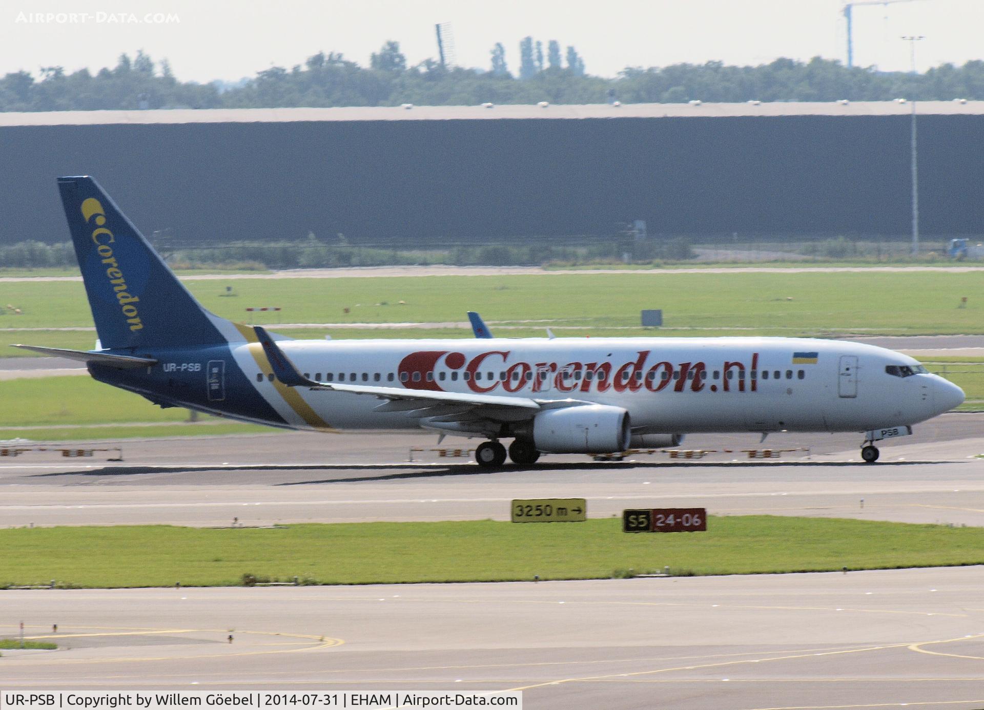 UR-PSB, 2009 Boeing 737-8HX C/N 29654, Taxi to the runway of Schiphol Airport in Corendon colours