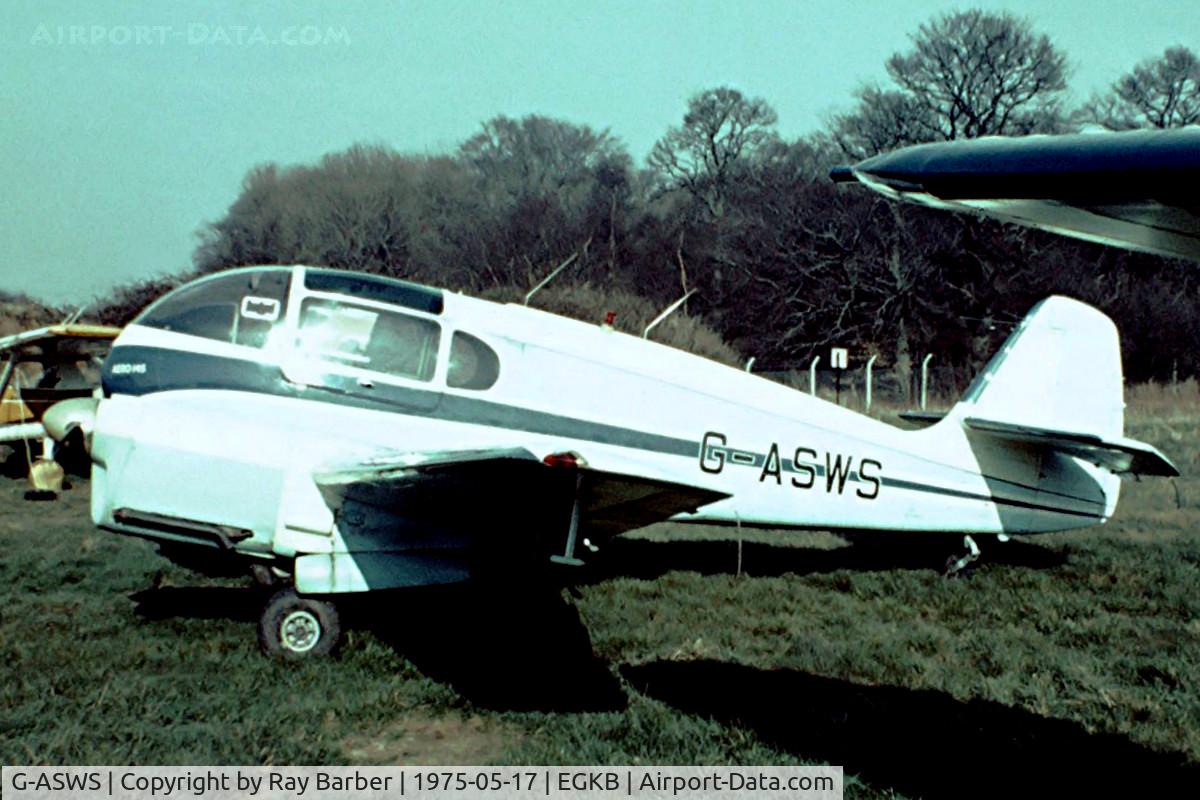 G-ASWS, 1965 Let Ae-145 Super Aero 145 C/N 172004 (20-04), Aero 145 [20-004] Biggin Hill~G 17/05/1975. From a slide.