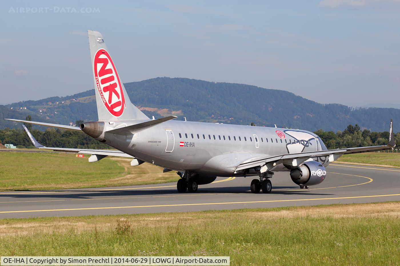 OE-IHA, 2009 Embraer 190LR (ERJ-190-100LR) C/N 19000285, OE-IHA @ Graz Airport