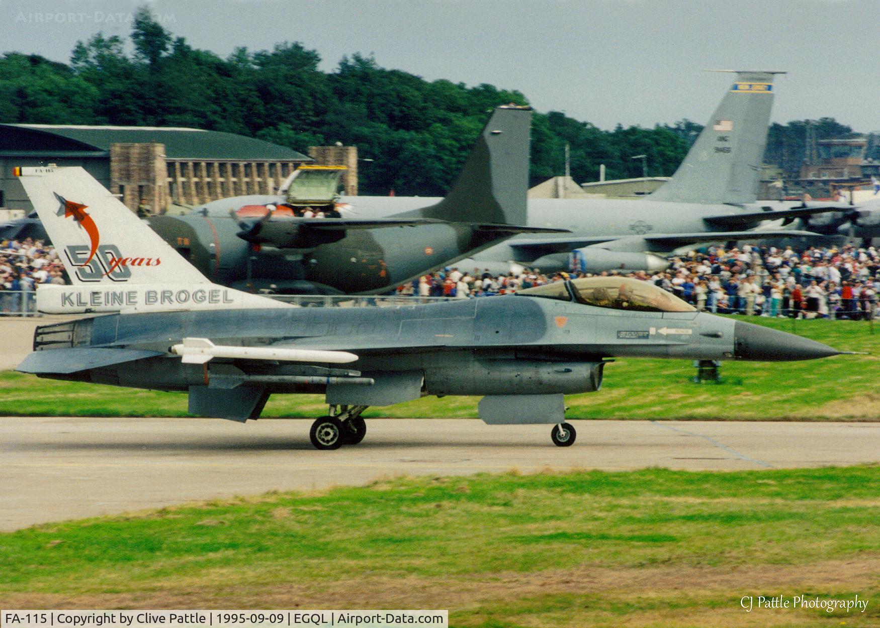 FA-115, SABCA F-16AM Fighting Falcon C/N 6H-115, Scanned from print, F-16A FA-115 in spc mks with 10 wing of Belgian AF at RAF Leuchars Airshow '95