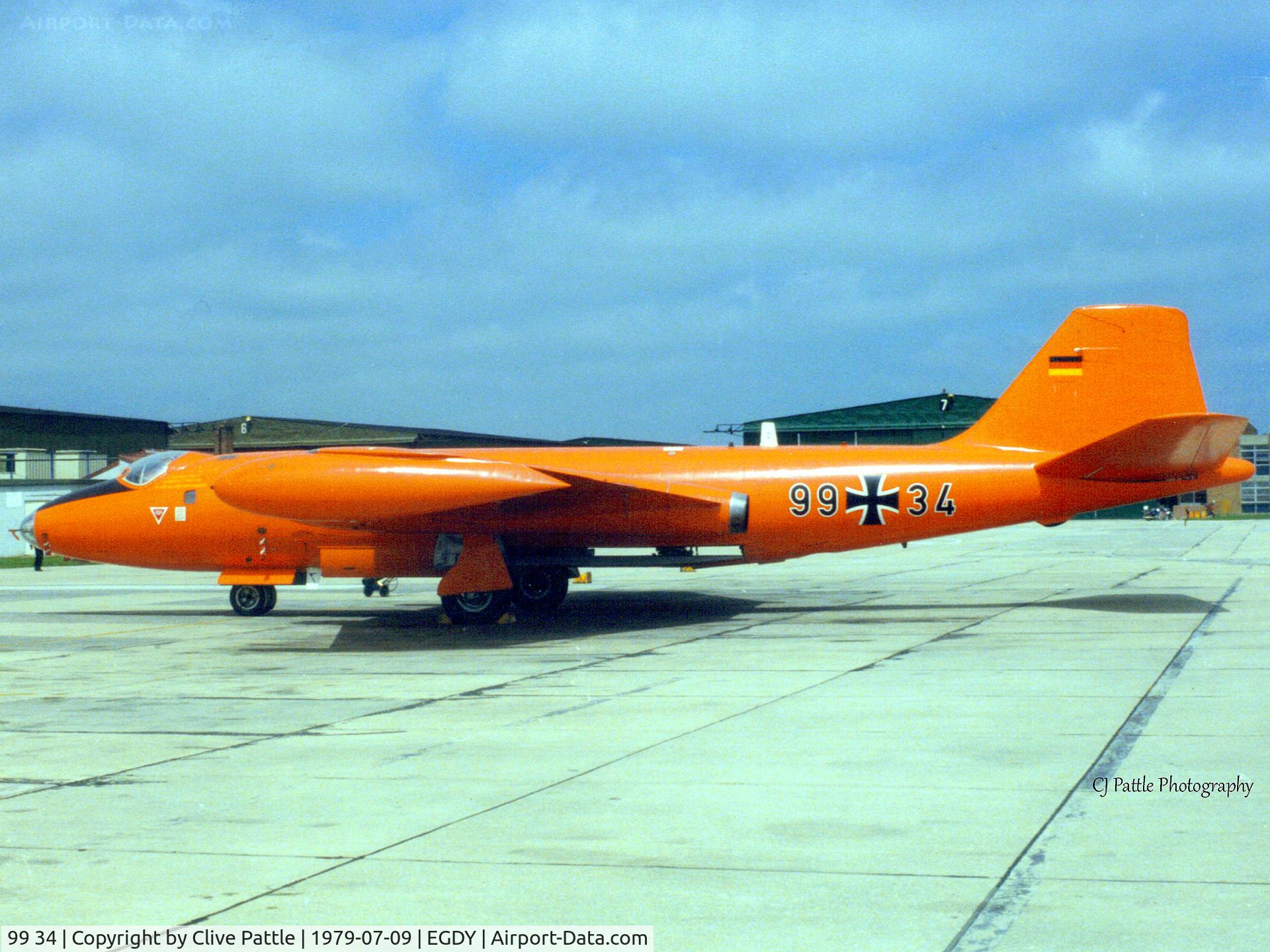 99 34, 1954 English Electric Canberra B.2 C/N R3/EA3/6651, Scanned from a print. Taken on the ramp at RNAS Yeovilton, this GAF Canberra (ex RAF WK137) was a regular visitor to the FRADU unit.