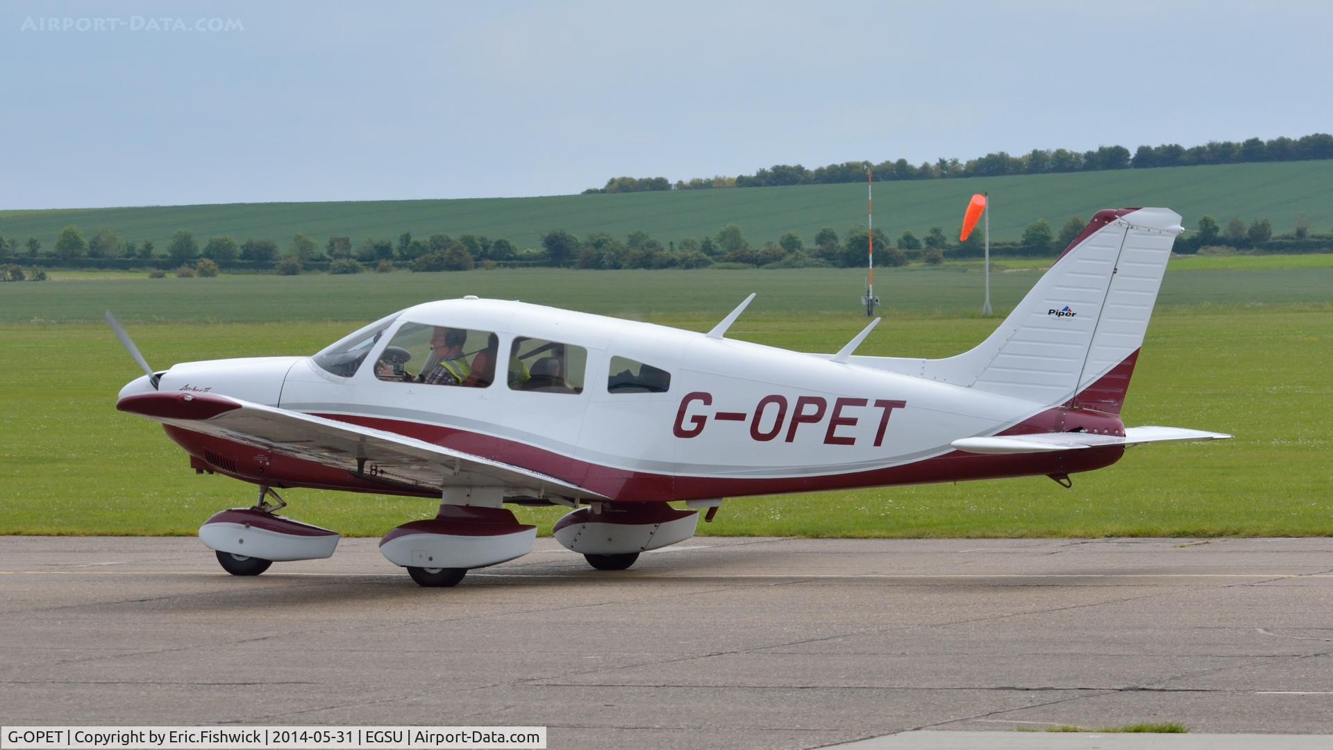G-OPET, 1975 Piper PA-28-181 Cherokee Archer II C/N 28-7690067, 1. G-OPET visiting Duxford Airfield.