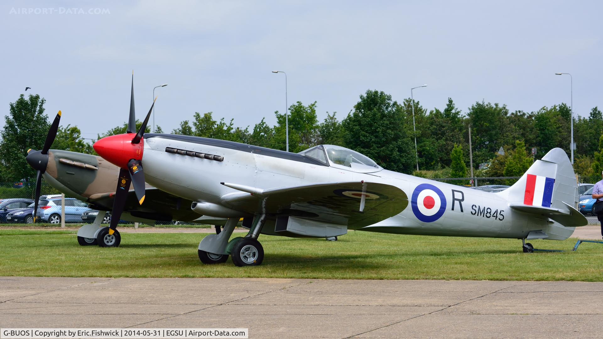 G-BUOS, 1945 Supermarine 394 Spitfire FR.XVIIIe C/N 6S/672224, 5. G-BUOS in good company at IWM, Duxford.