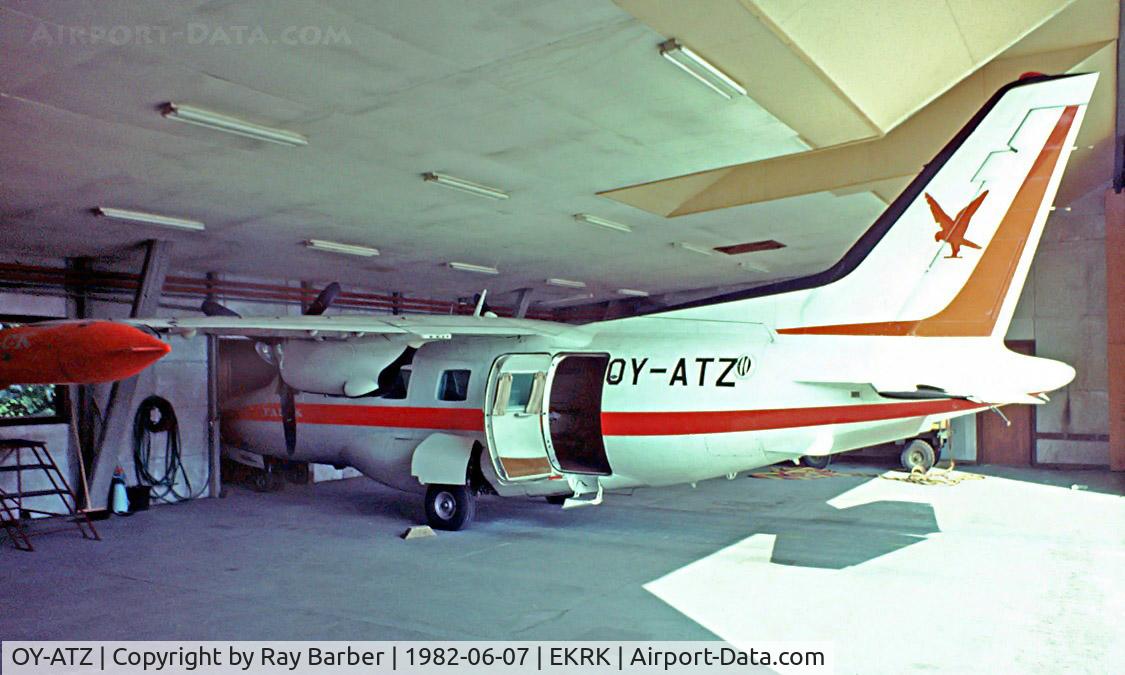 OY-ATZ, 1973 Mitsubishi MU-2J C/N 626, Mitsubishi MU-2J (MU-2B-35) [626] (Falcks)	Copenhagen-Roskilde~OY 07/06/1982. From a slide.