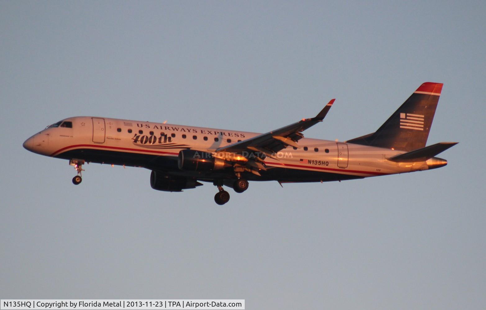 N135HQ, 2008 Embraer 175LR (ERJ-170-200LR) C/N 17000224, US Airways E175