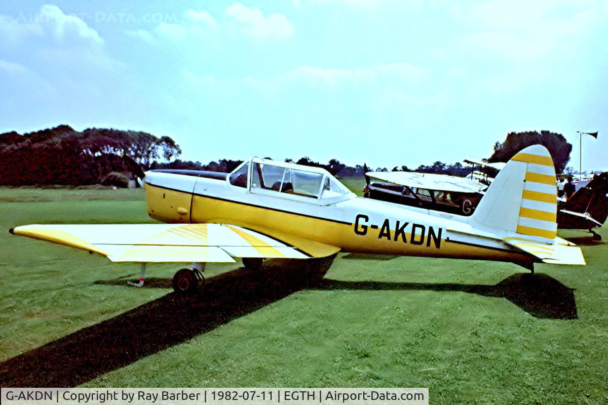 G-AKDN, 1947 De Havilland Canada DHC-1A-1 Chipmunk C/N 11, De Havilland Canada DHC-1 Chipmunk 10 [11] Old Warden~G 11/07/1982. From a slide.