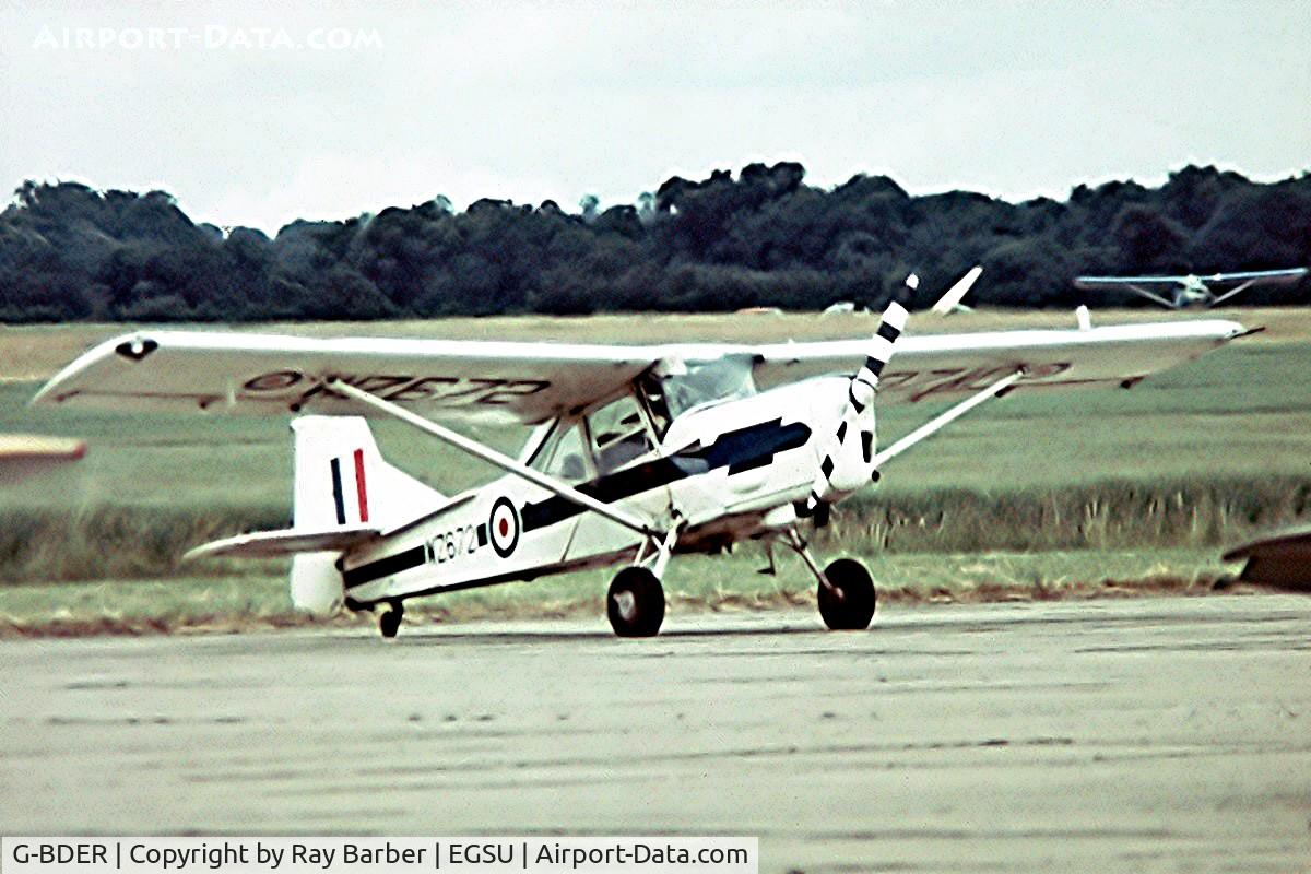 G-BDER, 1955 Auster AOP.9 C/N B5/10/12, Auster AOP.9 [B5/10/12] Duxford~G 28/06/1975. From a slide.
