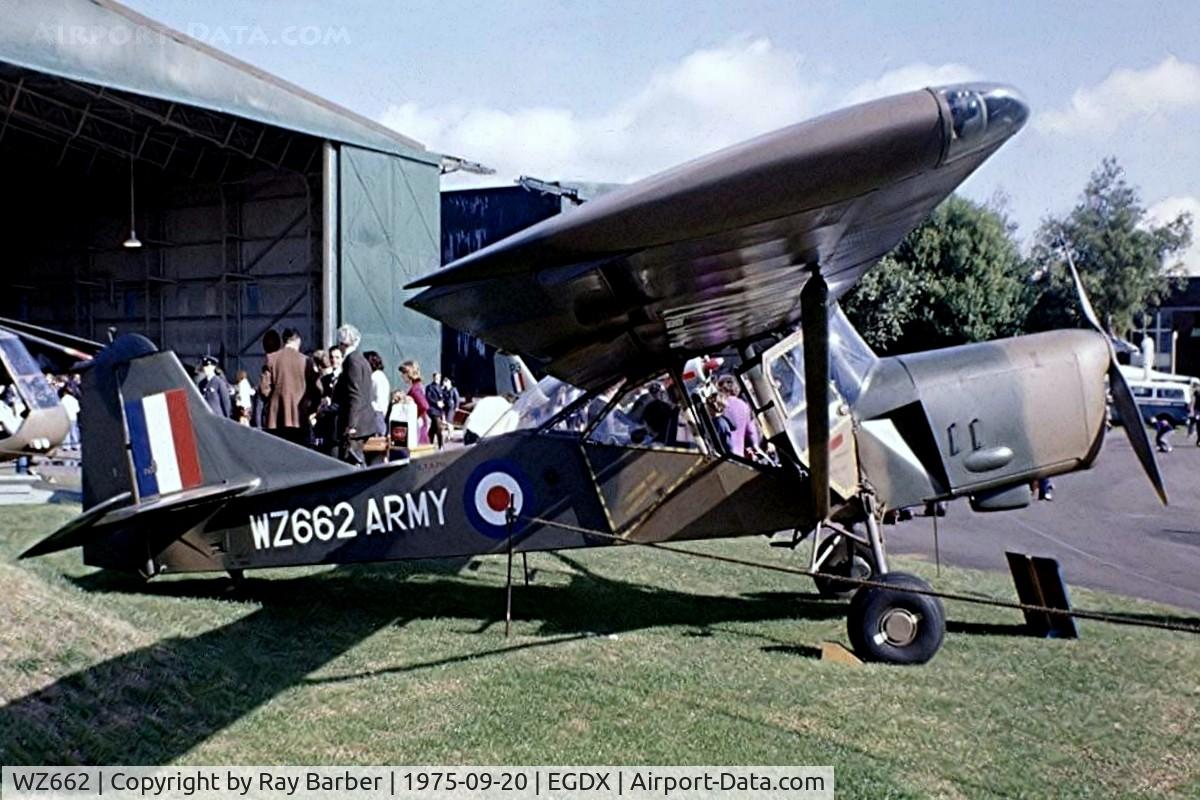 WZ662, 1954 Auster AOP.9 C/N AUS/10/2, WZ662   Auster AOP.9 [B5/10/2] (Army Air Corps) RAF St. Athan~G 20/09/1975. From a slide.