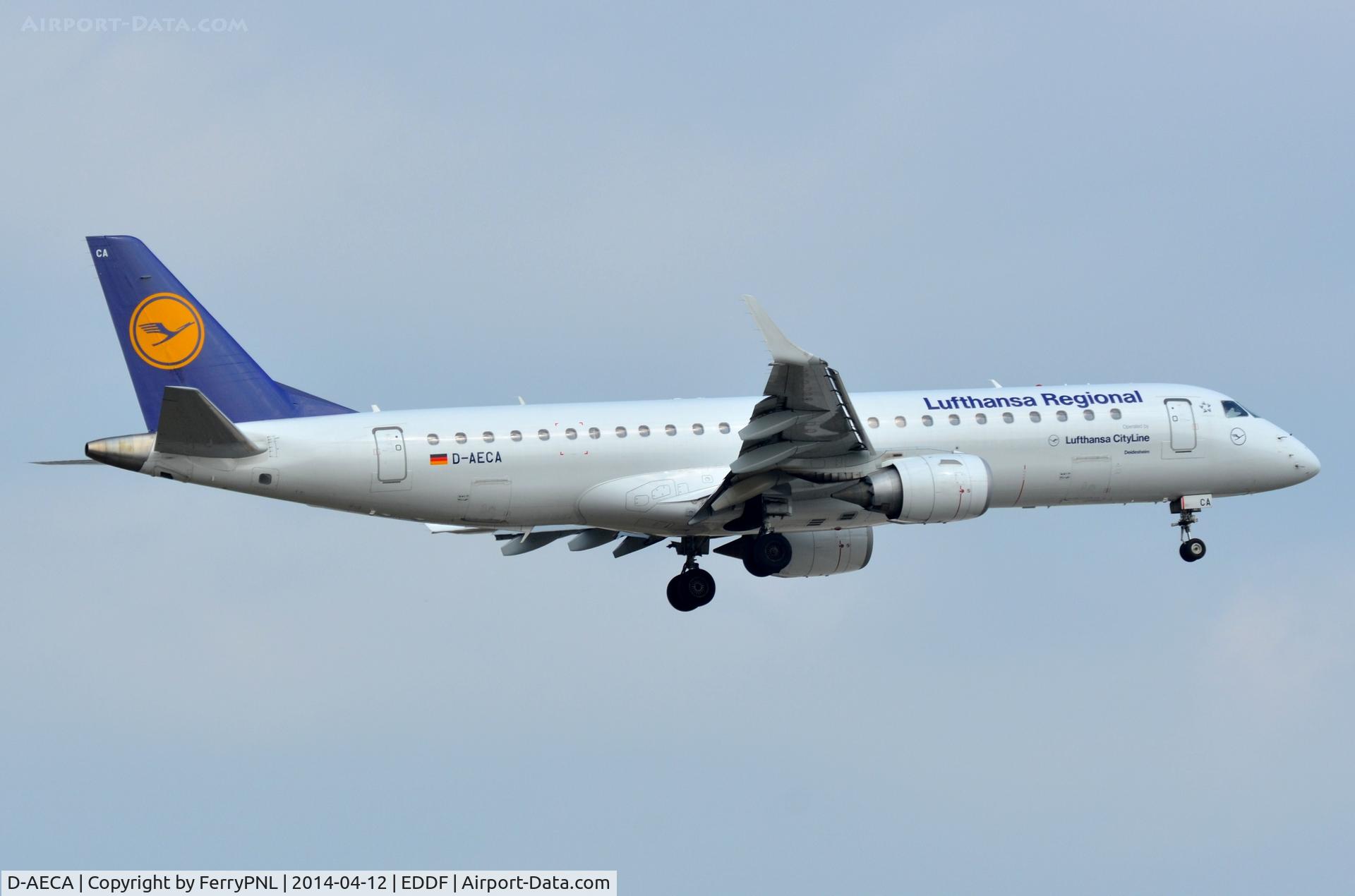D-AECA, 2009 Embraer 190LR (ERJ-190-100LR) C/N 19000327, LHC ERJ190 landing