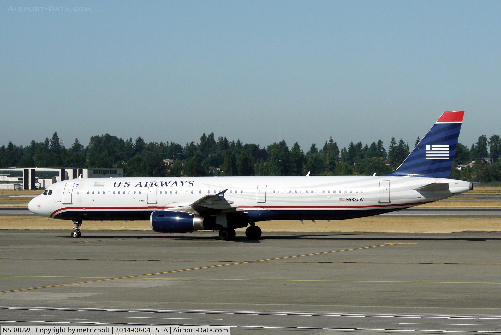 N538UW, 2009 Airbus A321-231 C/N 4050, taxying for departure