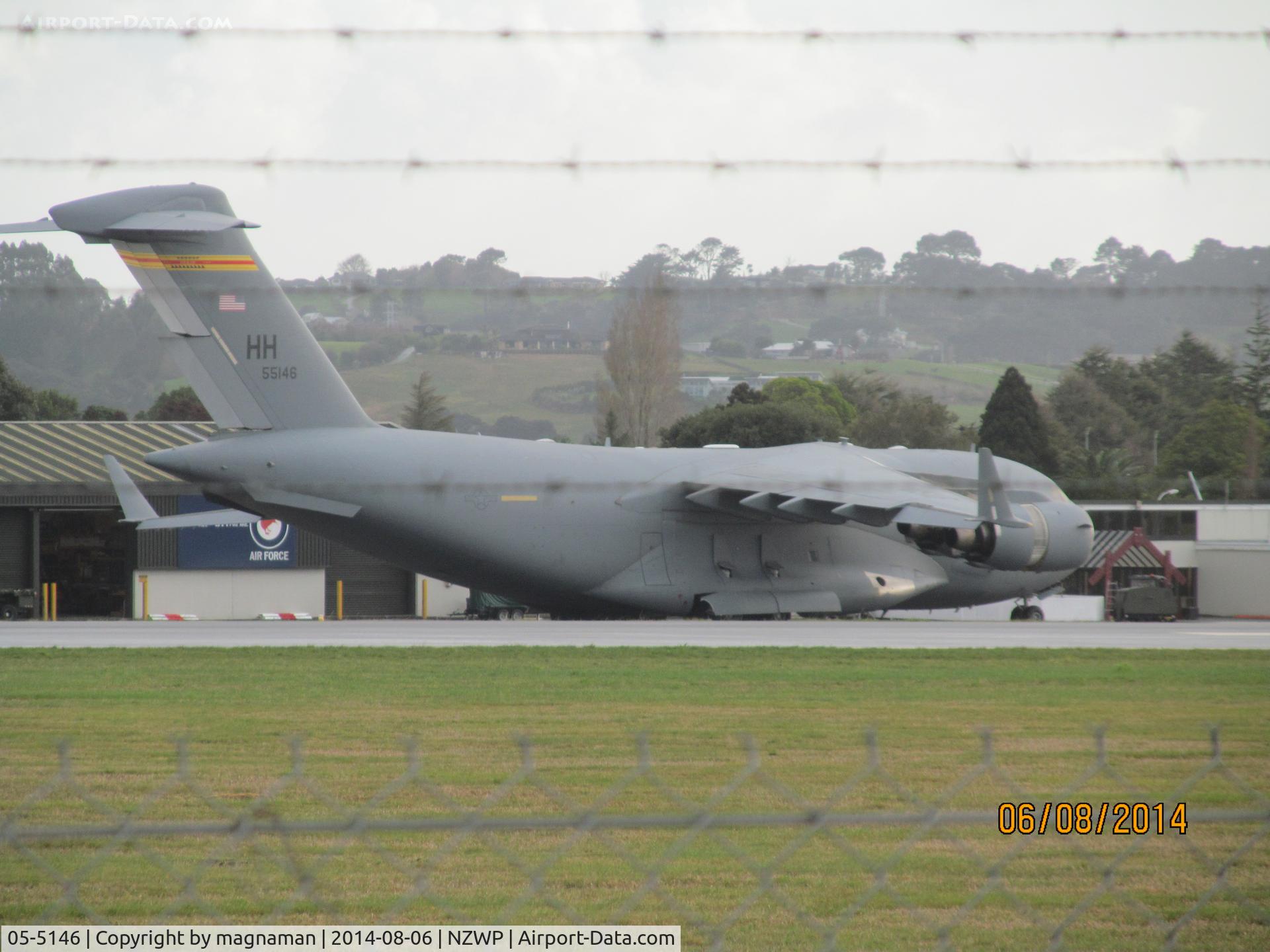05-5146, 2005 Boeing C-17A Globemaster III C/N P-146, On visit to Whenuapai - sorry about fence but my height and camera do not allow better shots!!