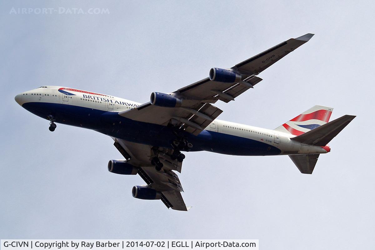 G-CIVN, 1997 Boeing 747-436 C/N 28848, Boeing 747-436 [28848] (British Airways) Home~G 02/07/2004. On approach 27R.