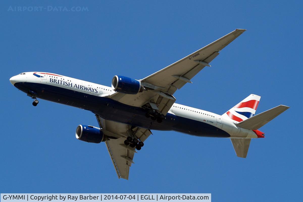 G-YMMI, 2000 Boeing 777-236 C/N 30310, Boeing 777-236ER [30310] (British Airways) Home~G 04/07/2014. On approach 27R.