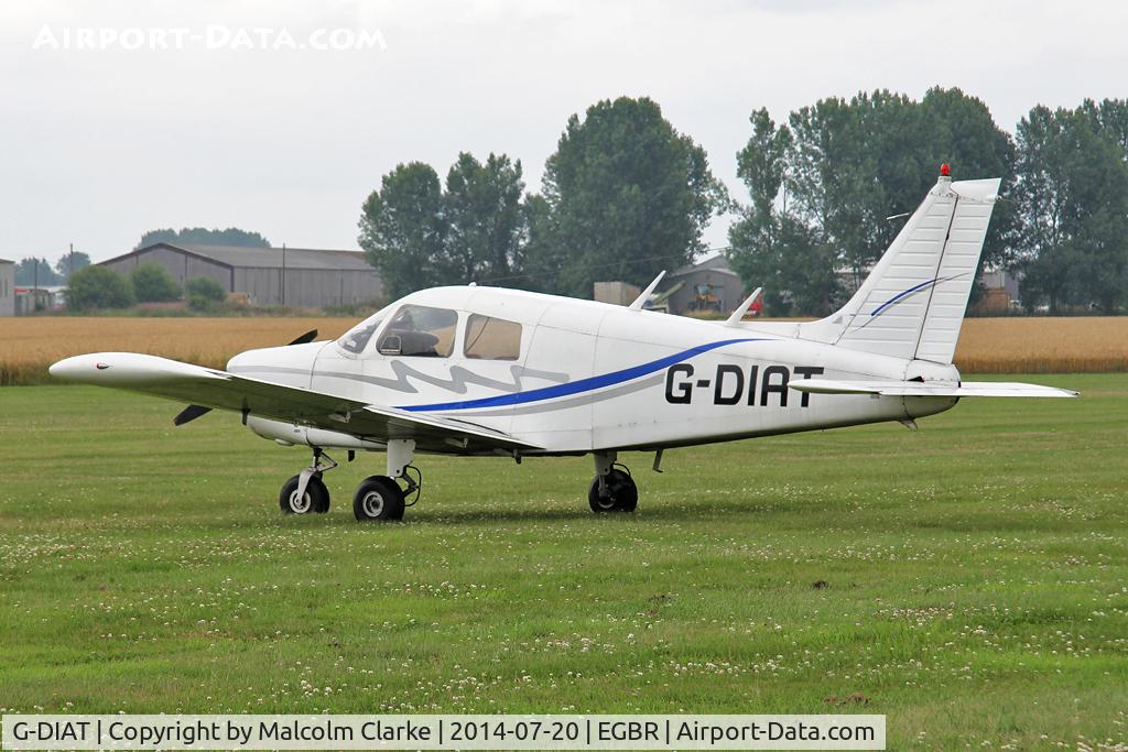 G-DIAT, 1974 Piper PA-28-140 Cherokee Cruiser C/N 28-7425322, Piper PA-28-140 Cherokee at The Fly-In & Vintage Air Race, The Real Aeroplane Company, Breighton Airfield, July 2014.
