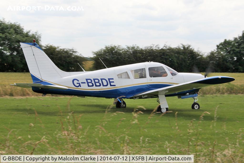 G-BBDE, 1973 Piper PA-28R-200-2 Cherokee Arrow II C/N 28R-7335250, Piper PA-28R-200-2 Cherokee Arrow II, Fishburn Airfield UK, July 2014.