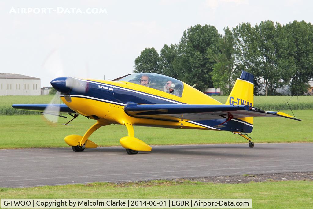 G-TWOO, 1996 Extra EA-300/200 C/N 05, Extra EA-300-200 at The Real Aeroplane Club's Biplane and Open Cockpit Fly-In, Breighton Airfield, June 1st 2014.