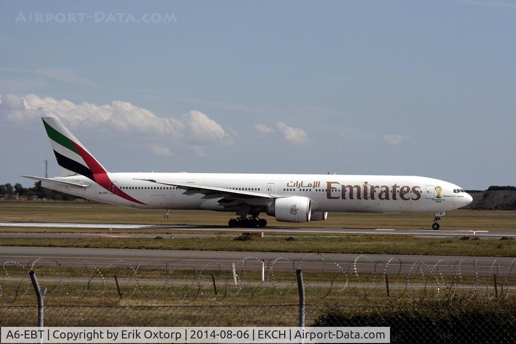 A6-EBT, 2006 Boeing 777-31H/ER C/N 32730, A6-EBT taking off rw 22R