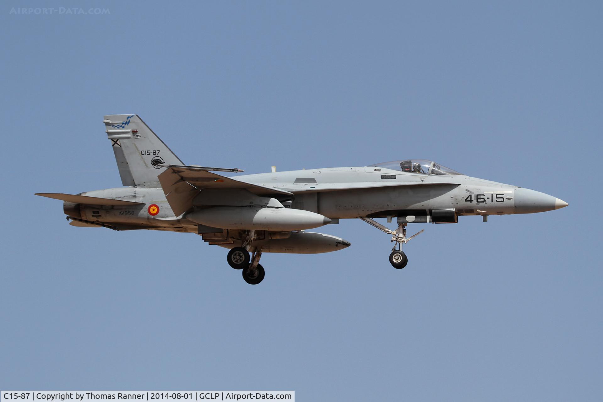 C15-87, McDonnell Douglas F/A-18A+ Hornet C/N 159/A122, Spain Air Force F/A18