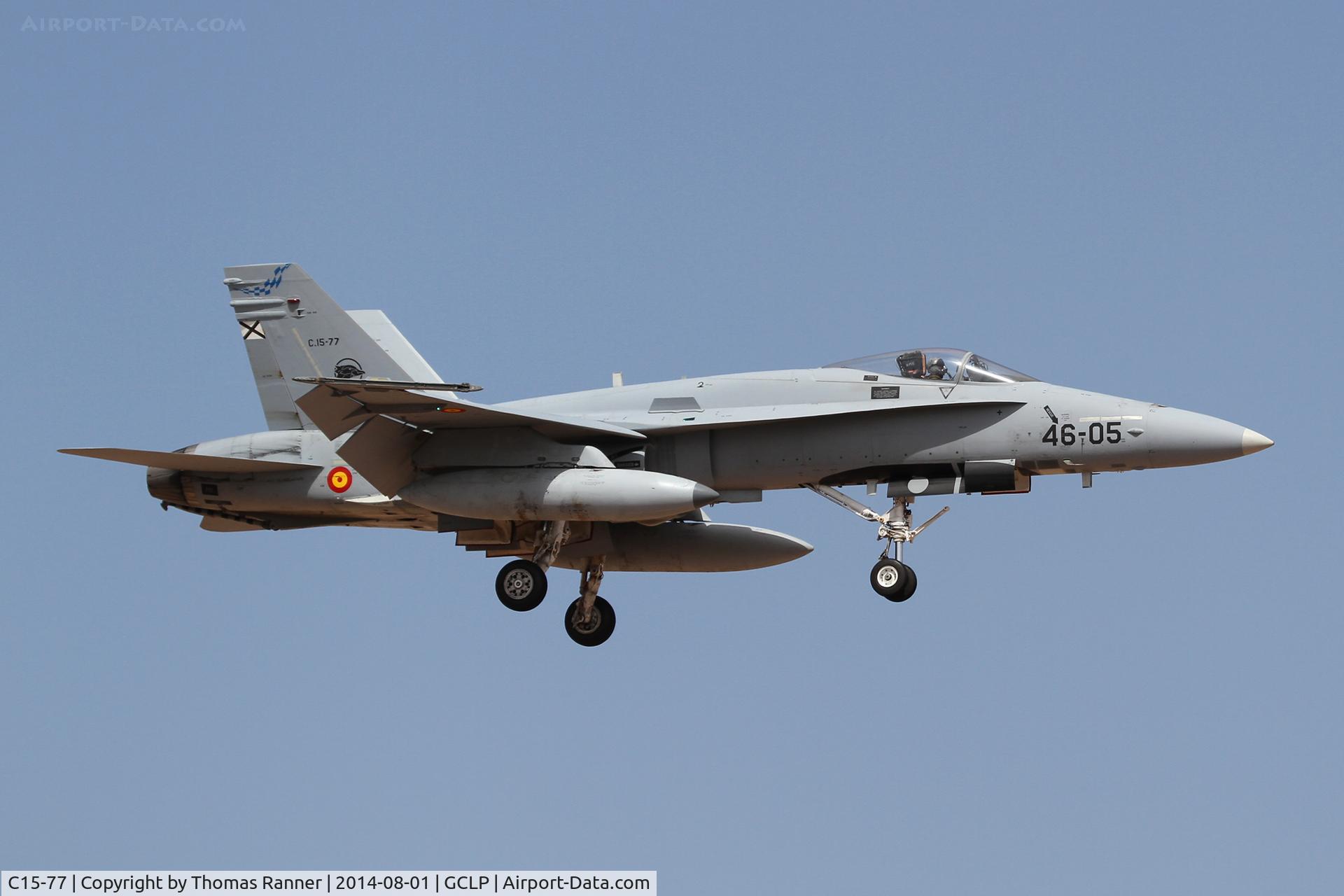 C15-77, McDonnell Douglas F/A-18A+ Hornet C/N 294/A232, Spain Air Force F/A18