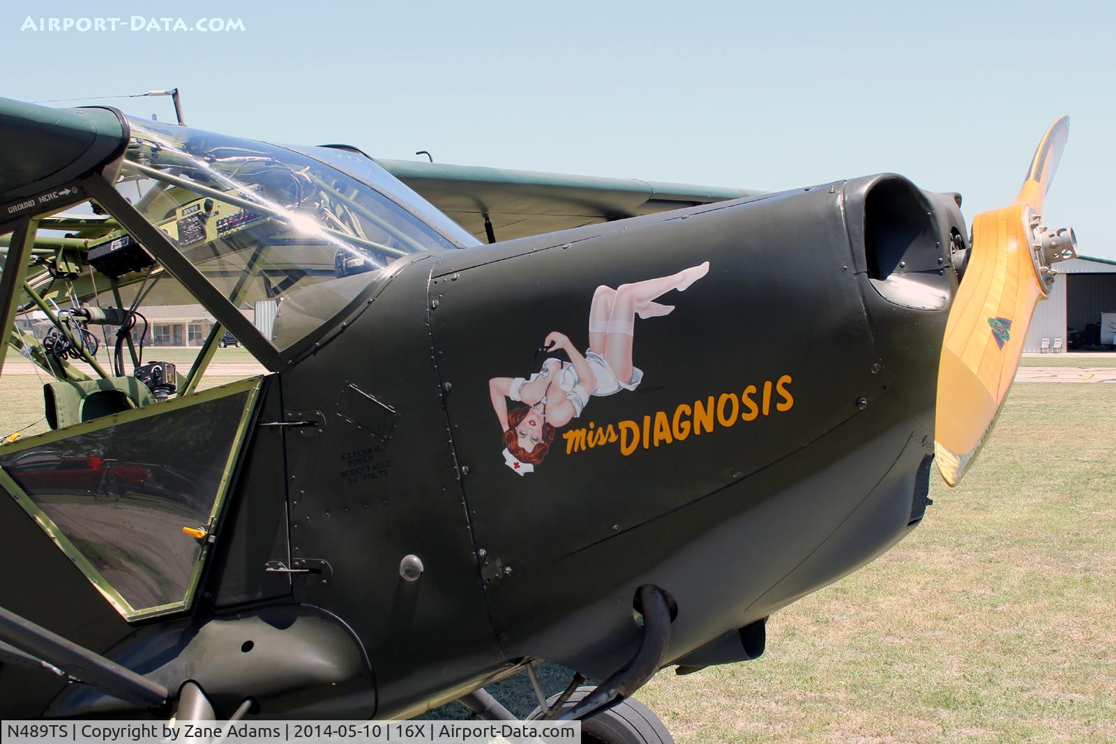 N489TS, 1946 Stinson L-5G Sentinel C/N 76-4629, At the 2014 Propwash Party