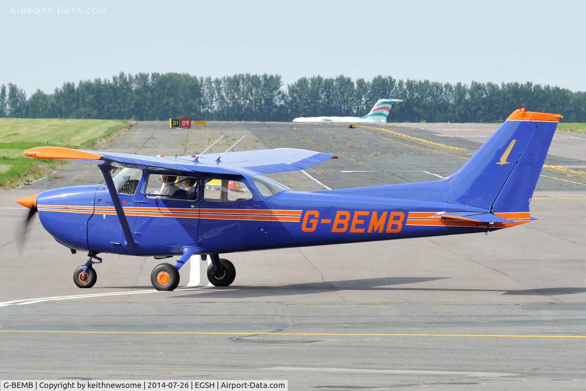 G-BEMB, 1976 Reims F172M ll Skyhawk C/N 1487, Nice Visitor.