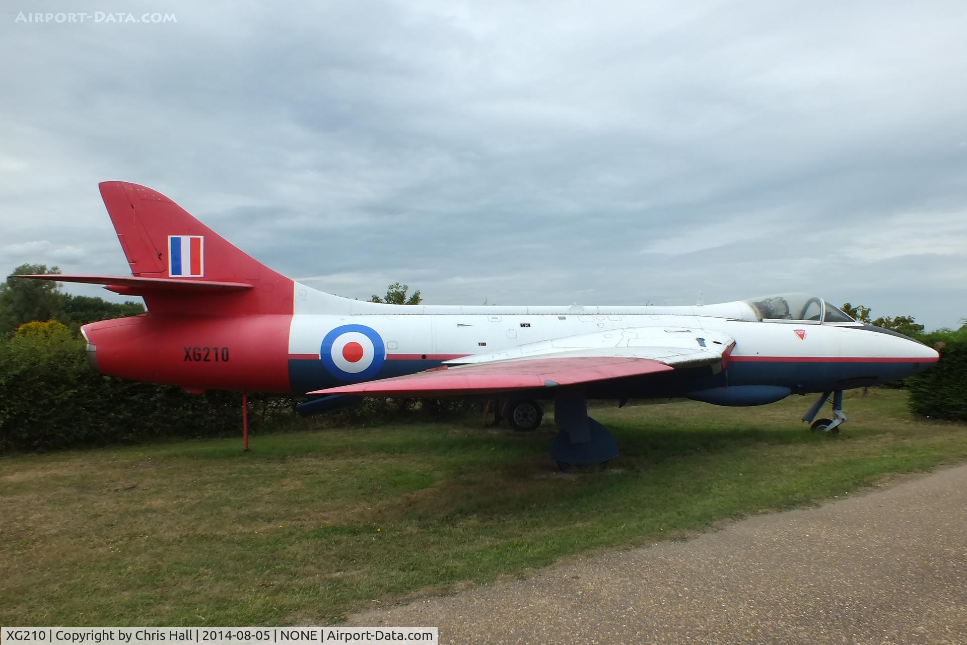 XG210, Hawker Hunter F.6 C/N 41H-680035, Composite Hunter made from the fuselage of XG210 and wings from XL572 and XL623, located at Beck Row, Suffolk