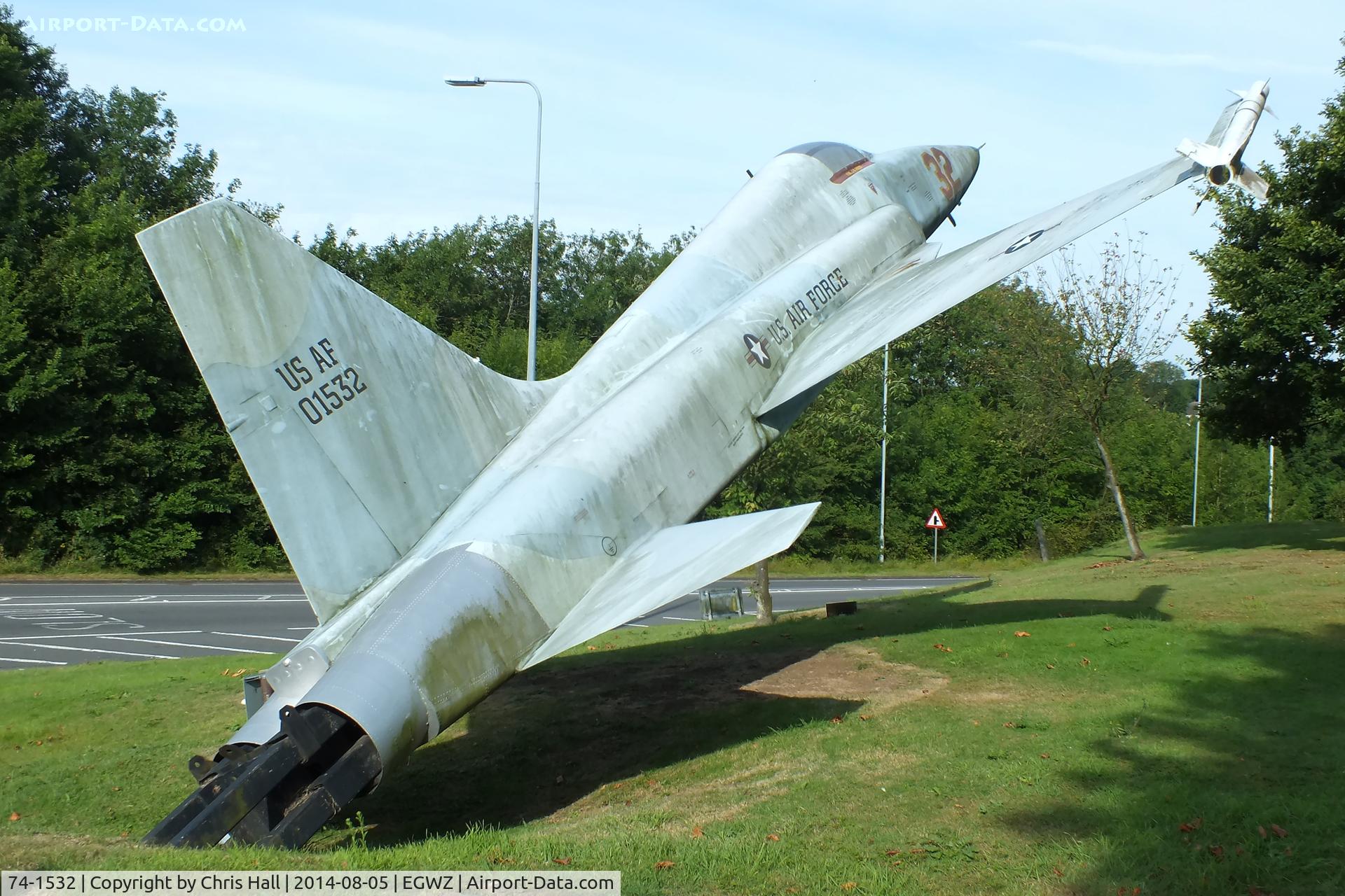 74-1532, Northrop F-5E Tiger II (replica) C/N None, full scale replica painted to represent 74-1532 of the 527 Tactical Fighter Training Aggressor Squadron which was based at Alconbury during the early 1980's