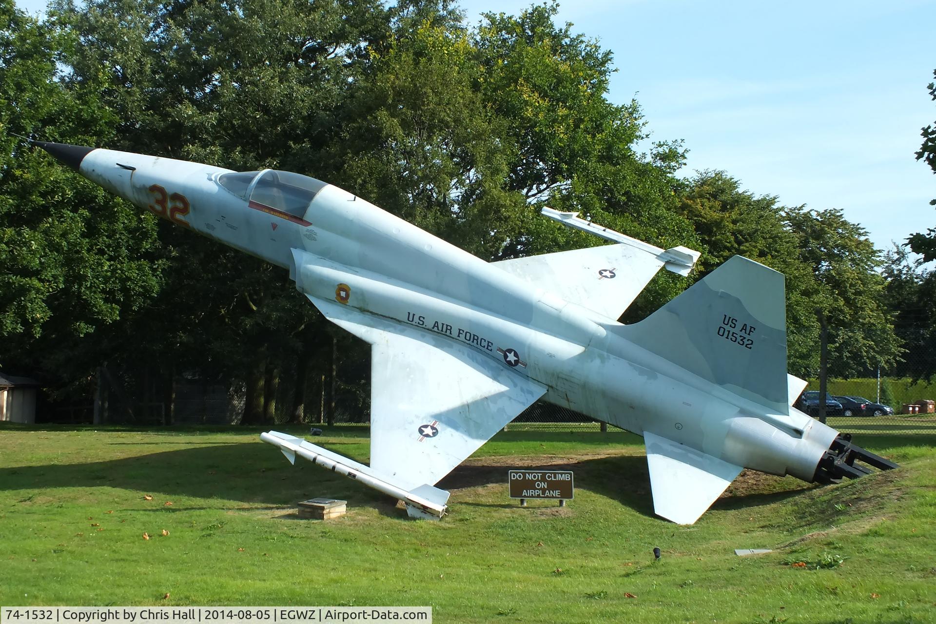74-1532, Northrop F-5E Tiger II (replica) C/N None, full scale replica painted to represent 74-1532 of the 527 Tactical Fighter Training Aggressor Squadron which was based at Alconbury during the early 1980's