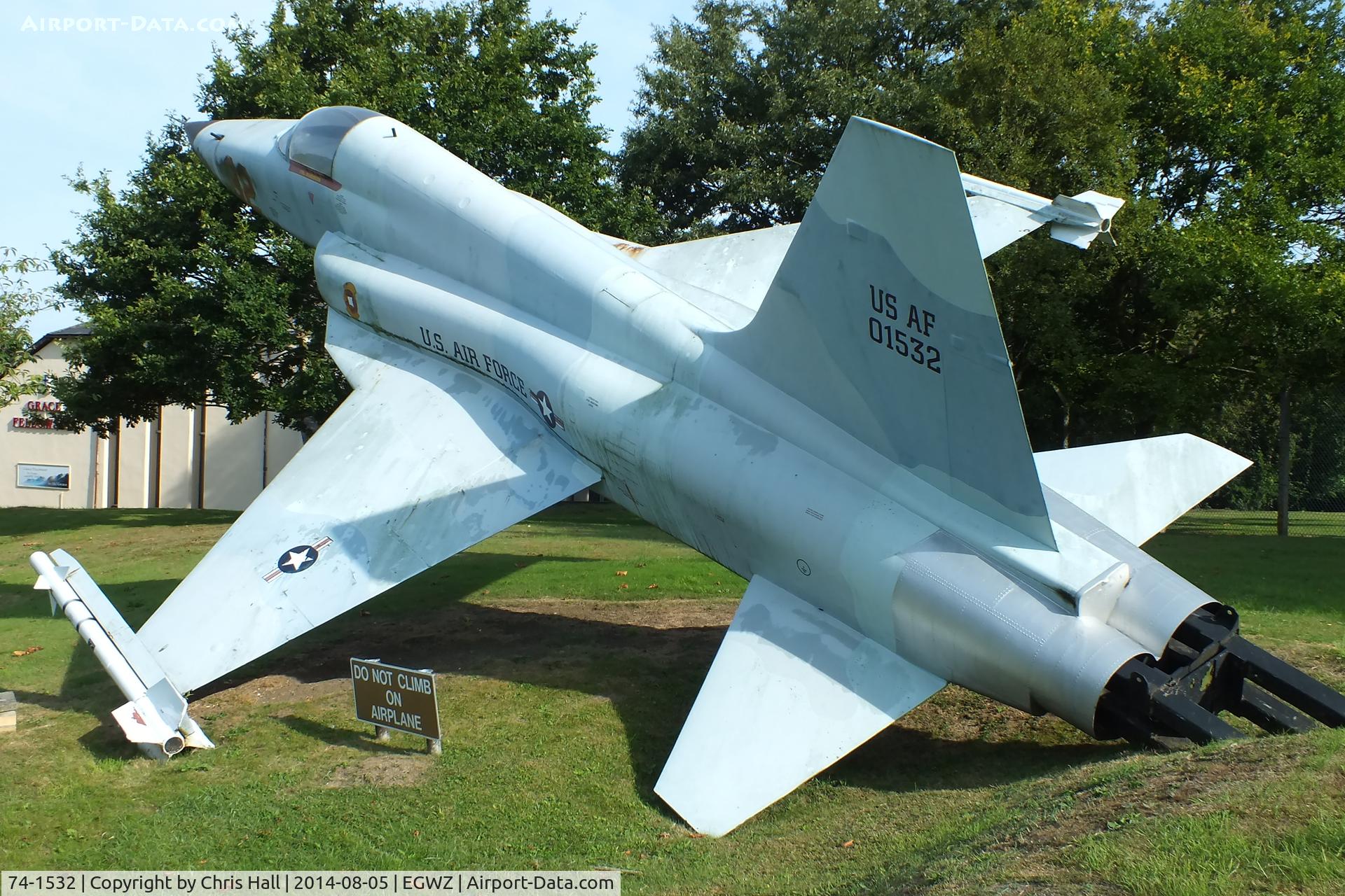 74-1532, Northrop F-5E Tiger II (replica) C/N None, full scale replica painted to represent 74-1532 of the 527 Tactical Fighter Training Aggressor Squadron which was based at Alconbury during the early 1980's