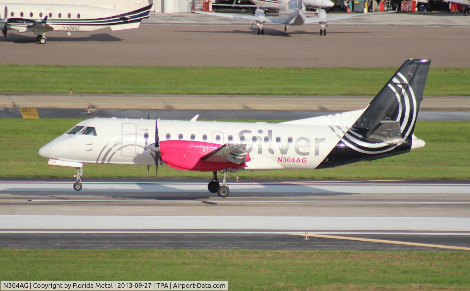 N304AG, 1997 Saab 340B C/N 340B-418, Silver Saab 340