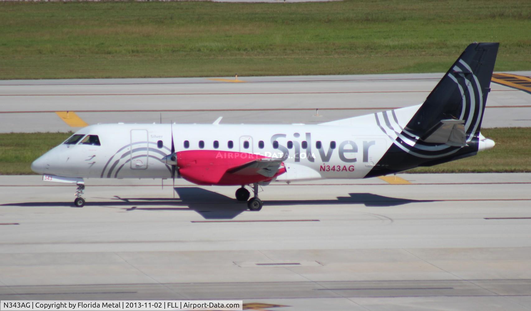 N343AG, 1998 Saab 340B C/N 340B-443, Silver Saab 340