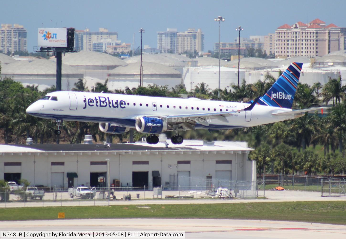 N348JB, 2012 Embraer ERJ-190-100 IGW 190AR C/N 19000511, Jet Blue E190