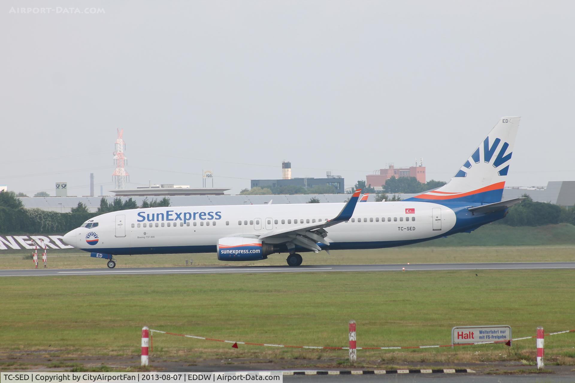 TC-SED, 2000 Boeing 737-8CX C/N 28617, Bremen, 07.08.2014