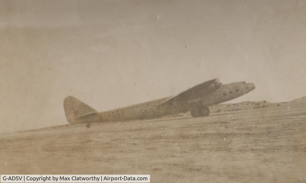 G-ADSV, Armstrong Whitworth AW27 Ensign 1 C/N AW1160, Used as transport for RAF personnel to Iraq circa 1942