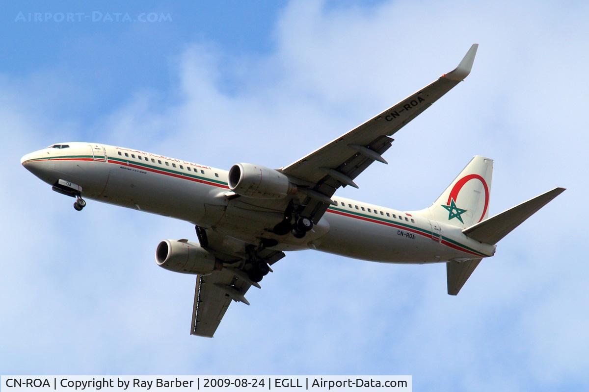 CN-ROA, 2004 Boeing 737-8B6 C/N 33059, Boeing 737-8B6 [33059] (Royal Air Maroc) Home~G 24/08/2009. On approach 27R.