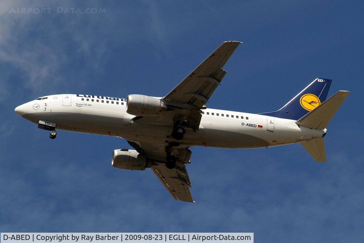 D-ABED, 1991 Boeing 737-330 C/N 25215, Boeing 737-330 [25215] (Lufthansa) Home~G 23/08/2009. On approach 27R.