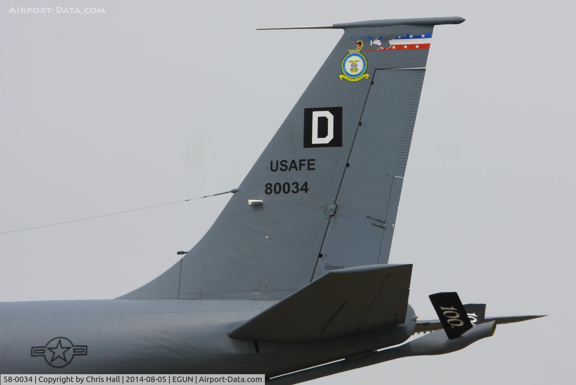 58-0034, 1958 Boeing KC-135R Stratotanker C/N 17779, 100th Air Refueling Wing