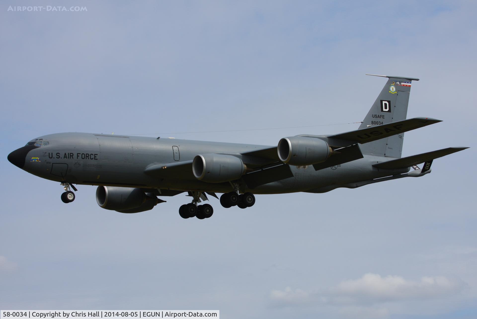 58-0034, 1958 Boeing KC-135R Stratotanker C/N 17779, 100th Air Refueling Wing