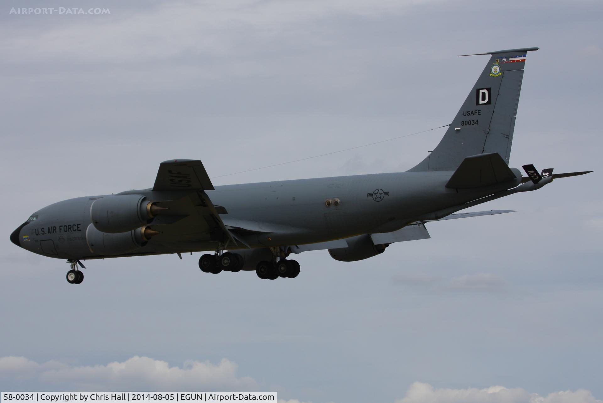 58-0034, 1958 Boeing KC-135R Stratotanker C/N 17779, 100th Air Refueling Wing